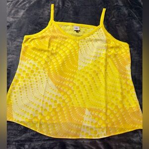 Cabi Sunbeam Cami Yellow Patterned Women's Top